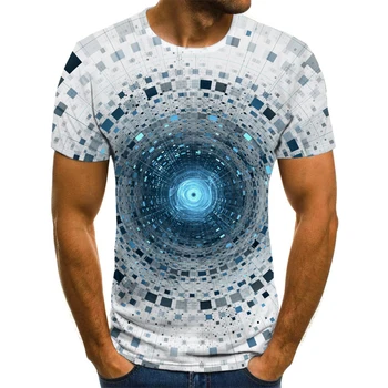 

2020 New Design Men T Shirts 3D Print Three-dimensional vortex Summer Tops Men Short Sleeve Fashion T-Shirt