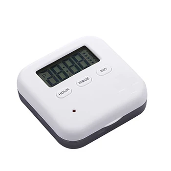 

Square Medicine Box Reminder Pill Case Tablet Storage Smart Timer Alarm New