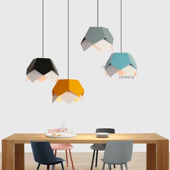 

Modern LED Iron Pendant Lamp Lights Nordic Restaurant Hanging Ceiling Lamps geometric Loft Chandeliers Bedroom Light Fixtures