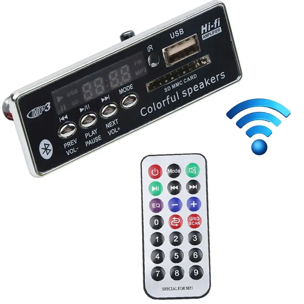 

2019 MP3 WMA MP3 Decoder Cars Audio Player Bluetooth Radio Module 12V Remote Control FM Aux Radio For Car