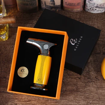 

GALINER Matel Cigar Lighter Gun Table Lighters Butane Gas 1 Jet Torch Lighter Windproof Smoking Accessories Gift Box