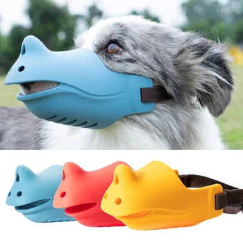 

Dog Mouth Cover Silicone Cute Rhino Mouth Cover -bite Bark Stopper Dog Mouth Cover Pet Dog Accessories^
