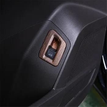 

For Volkswagen VW Atlas Teramont 2017-2019 Peach wood Color Interior Console Rear Trunk Switch Button Cover Trim Car Accessories