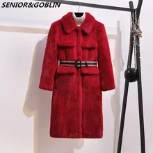 Top Quality Winter Women Fur Coat Covered Button Furry Faux Fur Coats Women's Long Loose Soft Rabbit Fur Overcoat Free Belt