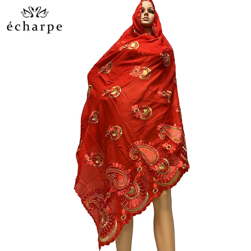Африканский женский шарф из хлопка, мусульманский женский хиджаб, шарфы большого размера, хлопковый шарф для шали, шали - Цвет: Color 8