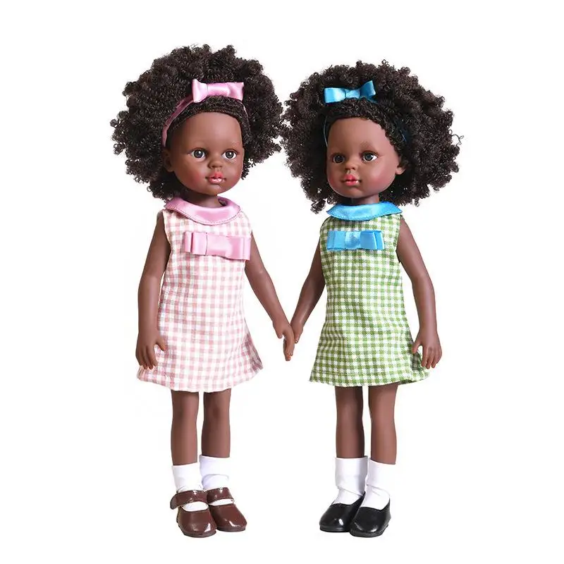 

NPKDOLL 14.5 inch full vinyl reborn baby doll real alive bebe reborn bonecas Collectible black doll girl for Kids Playmates