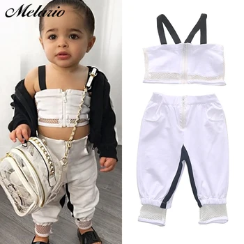 

Melario Baby Girls Clothes Summer Fashion Tracksuits Set 2pcs Suspenders Tops and Long Pants Girls Clothes Set Outfirts