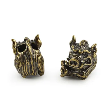 

1pcs Brass EDC Paracord Beads DIY Lanyard Pendants Wild Boar Knife Beads Umbrella Rope Cord Pendants