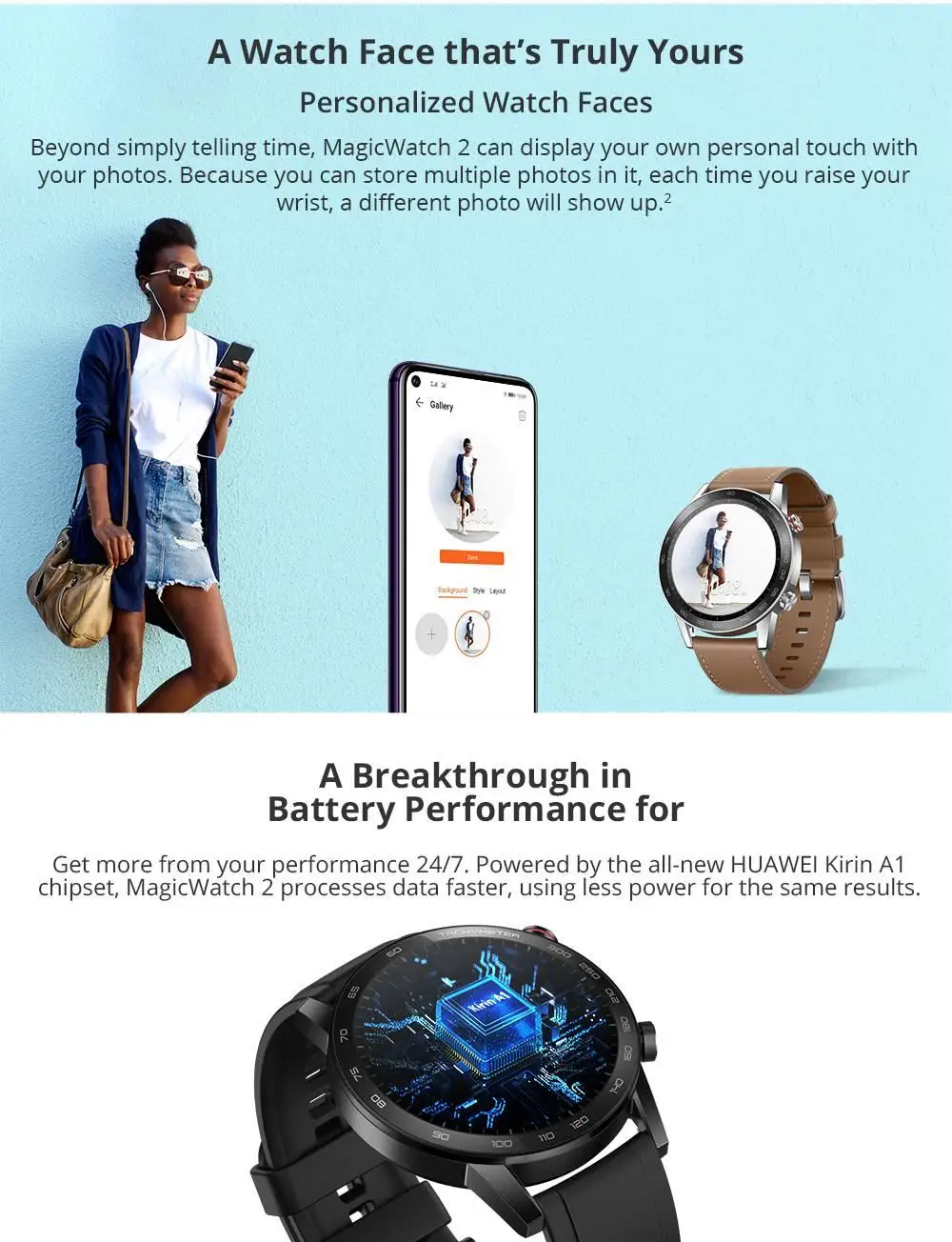 Original Global Version Honor Magic 2 Smart Watch 46MM 1.39 AMOLED Always-on Display 14-Day Battery 5ATM Waterproof GPS Watch 3
