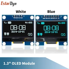 Rohs módulo oled de 1.3 polegadas branco/azul spi/iic i2c comunicar cor 128x64 1.3 polegadas oled lcd módulo de exibição led 1.3