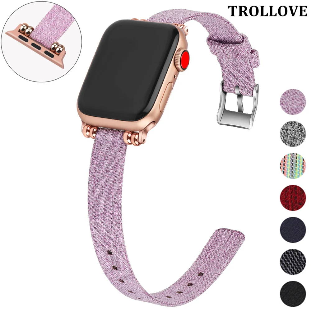 

Strap For Apple Watch band 42mm 38mm Series 4 3 2 1 Sport Band for iwatch Band 44mm 40mm 42 44 Bracelet canvas nylon watchband
