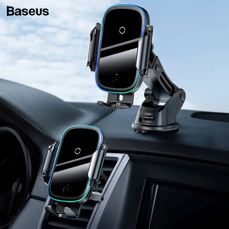 Baseus Автомобильный держатель для телефона зарядное устройство для iPhone 11 Pro Max samsung быстрая Беспроводная зарядка интеллектуальное 15 Вт Qi Беспроводное Автомобильное зарядное устройство