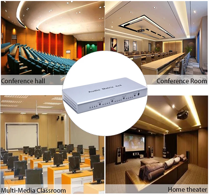 4x4 Audio Matrix Switch Splitter SPDIF / TOSLINK Digital Optical Audio Converter