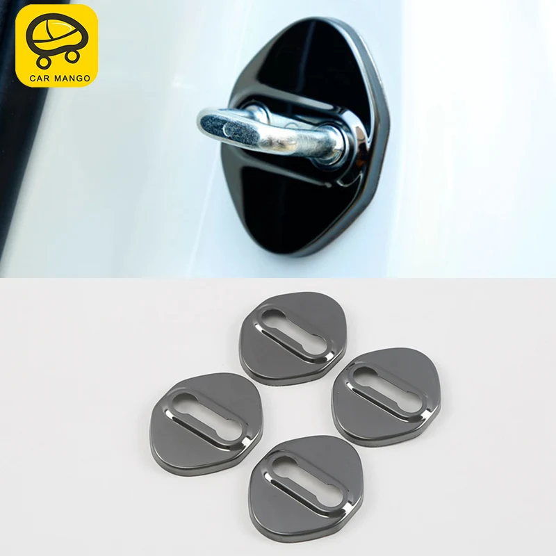 

CARMANGO for Toyota C-HR 2018 2019 Auto Car Door Gate Locker Lock Protective Cap Cover Trim Frame Sticker Interior Accessories