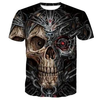 

Fashion 3D Print Skull T Shirt Summer Mens Short Sleeve Tops Casual Breathable Clothing Hip Hop Skull T-shirt Dropshipping