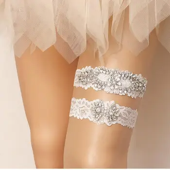 

XXL XL Bridal Garter Pearl Rhinestones Leg Ring Rose Gold Sexy Garters Silver Color Thigh Ring Bride Accessories Wedding Jewelry