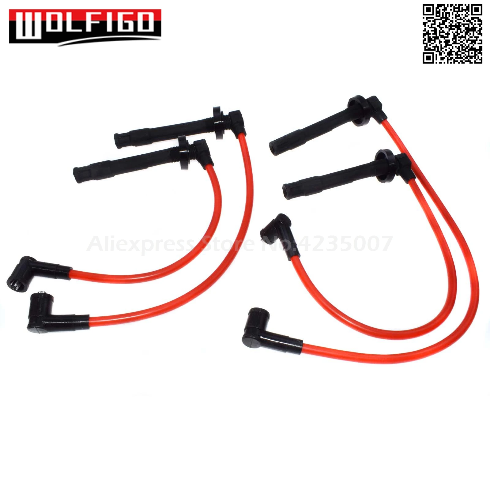 WOLFIGO красный набор проводов зажигания 4 шт. для ACURA EL Fit Honda Civic Racing D16 ZFR5F-11 D16Y8