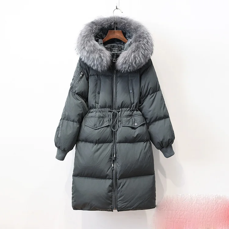 

Women's Jacket Winter Coat Woman 2020 Korean Big Fur Collar Down Jackets Female Parka Long Coats Abrigo Mujer KJ476