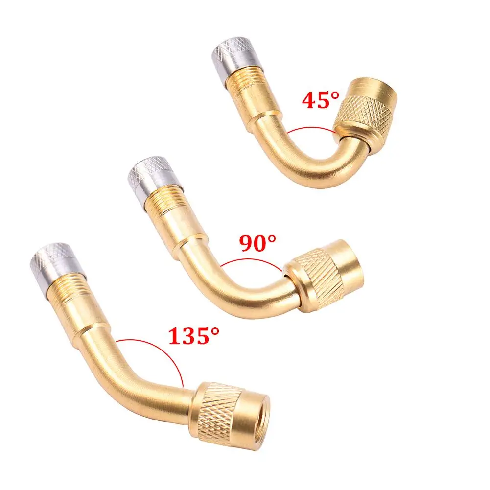 Car Motorcycle Tire Brass 45/90/135 Degree Metal Valve Rod Inflatable Nozzle Lengthened Tube Stems Accessories | Автомобили и