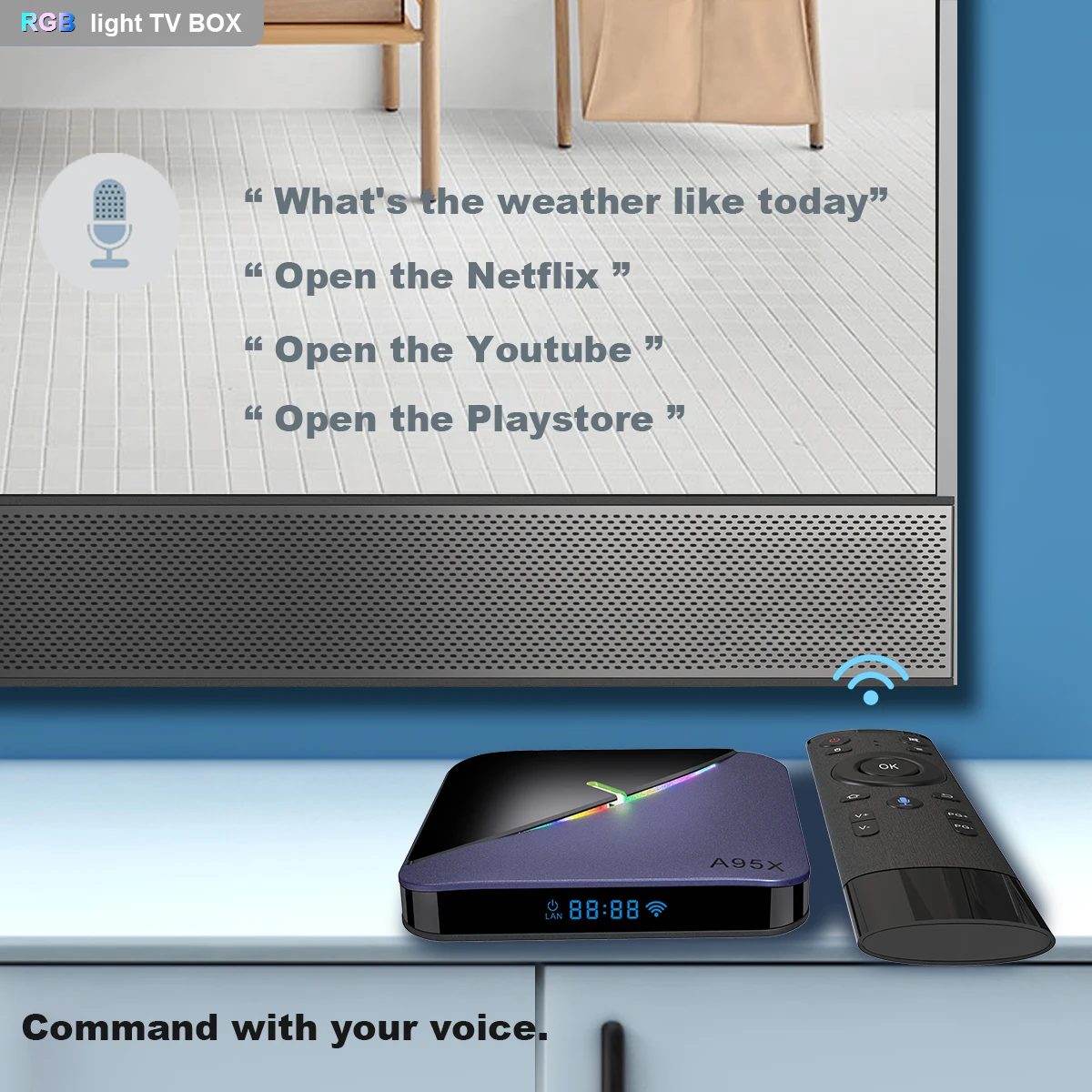 Nice quality A95x F3 smart tv box Amlogic S905x3 Android 9.0 dual WiFi BT 8k Media Player 2/4gb 12/32/64gb ott tv box A95x F3