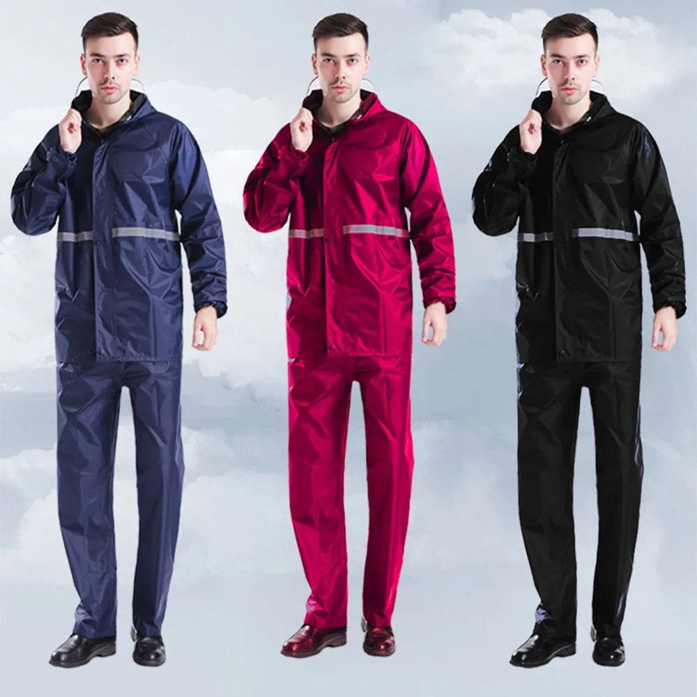 

Outdoor Raincoat Suit Impermeable Hooded Poncho Rainwear L-4XL Hiking Fishing Rain Gear women men