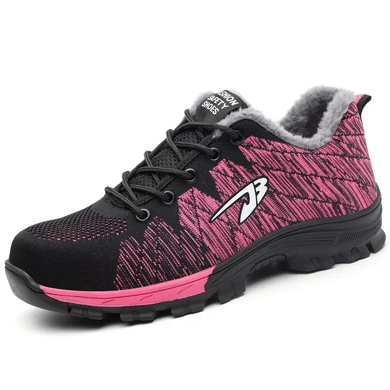 Original JUBANG Unisex Flying Woven Breathable Safety Shoes Size 35-48 Anti-smashing and Anti-piercing Hiking Protective Shoes