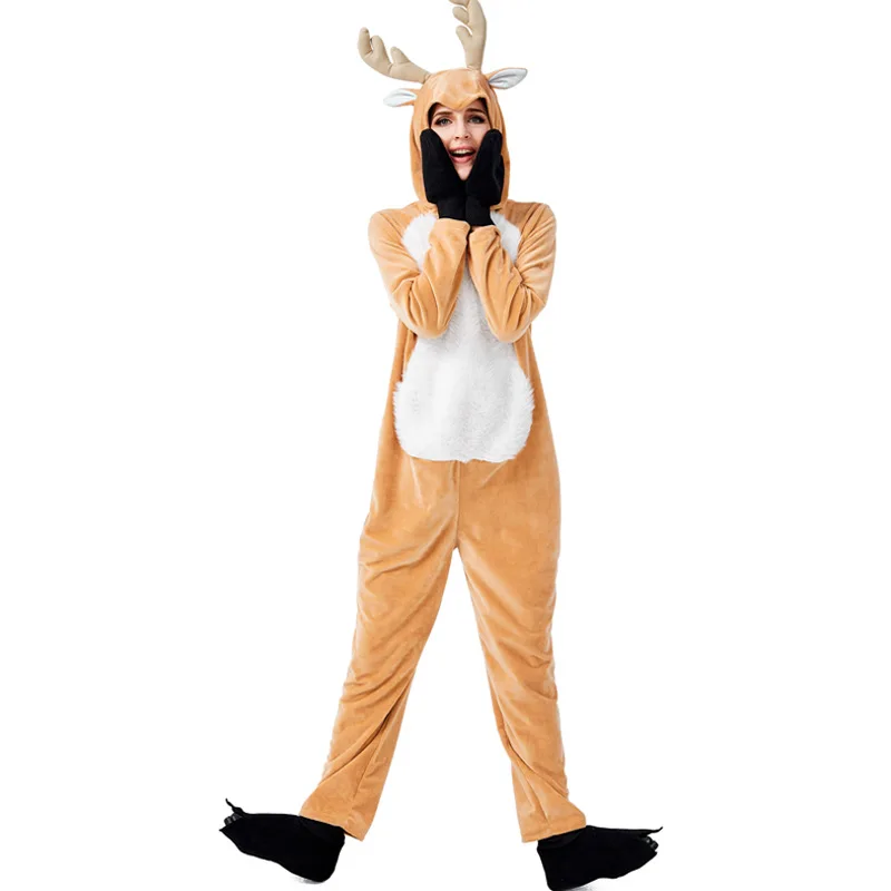 Детский карнавальный костюм на Хэллоуин для взрослых и детей, Рождественский костюм оленя и оленя