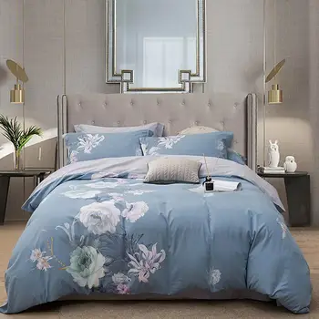 

Papa&Mima Sanding Cotton Bedding Set Printed Thick Linens Sheet Pillowcase Duvet Cover