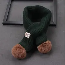 Корейский вариант детского теплого шерстяного шарфа осенне-зимний тип шарфа для мальчиков и девочек с защитой от холода и шеи