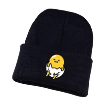 Аниме Gudetama вязаная шапка для косплея, шапка унисекс с принтом для взрослых, Повседневная хлопковая шапка для подростков, зимняя вязаная шапка
