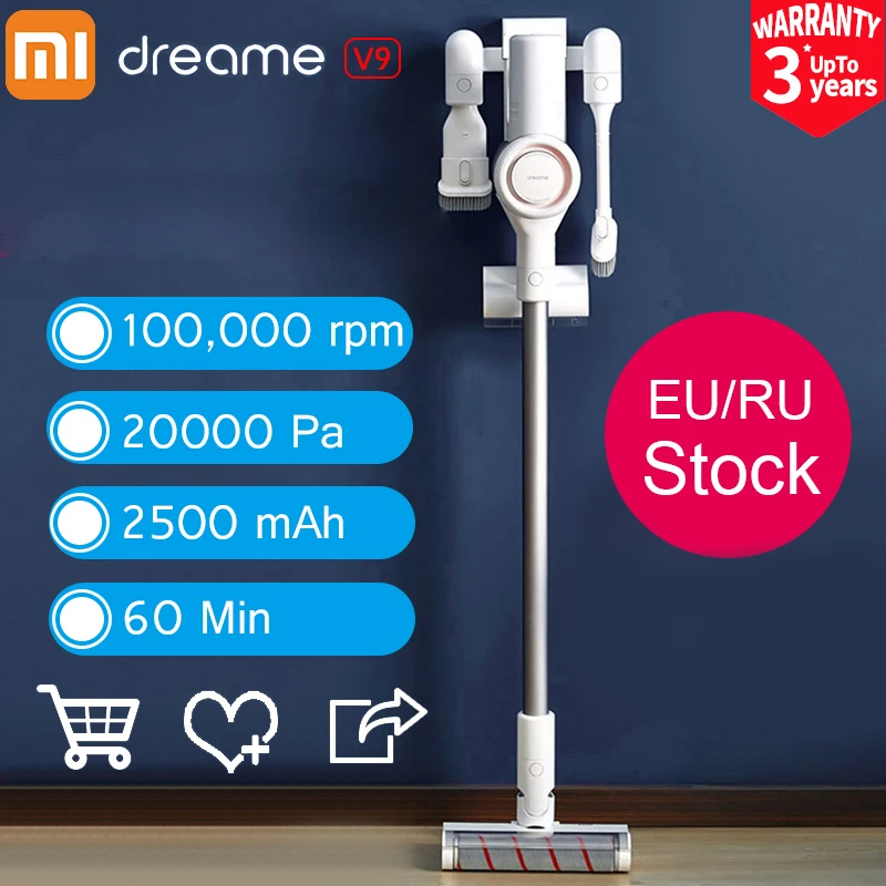 Пылесос xiaomi Dreame V9 V9P с европейской вилкой ручной беспроводной пылесос 400 Вт 20000 Па
