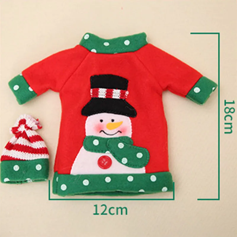 

Christmas Wine Bottle Cover Clothes Xmas Santa Reindeer Dinner Party Decorations