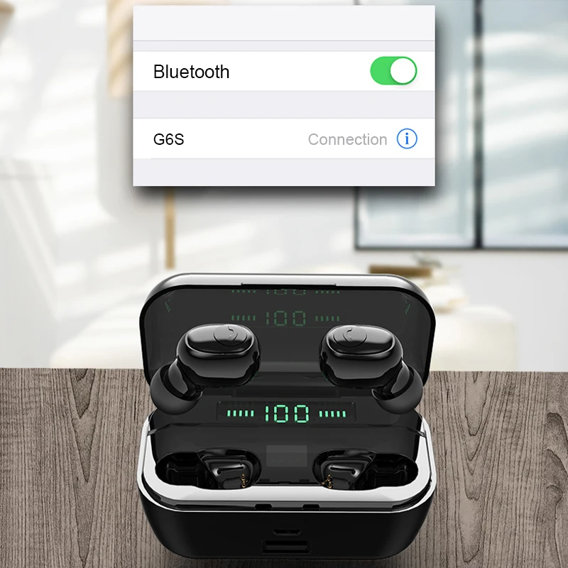 G6s Bluetooth 5,0 наушники TWS Беспроводные наушники с басами, водонепроницаемые наушники для iPhone X 7 8 samsung S8 huawei LG