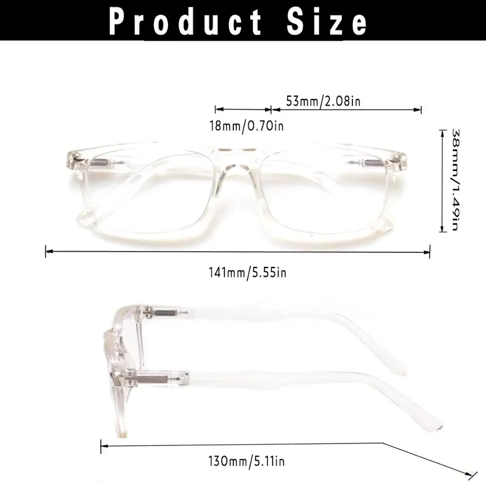 Henotin Fashion Transparent Comfortable Presbyopic Glasses Plastic Round Frame Super Affordable Reader Eyeglasses Diopter 0-600 4