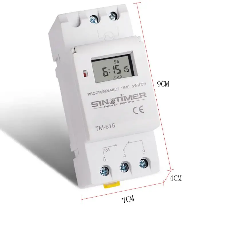 TM615 12/24/110/220 В таймер 7 дней 24 часа программируемый ЖК-дисплей реле времени
