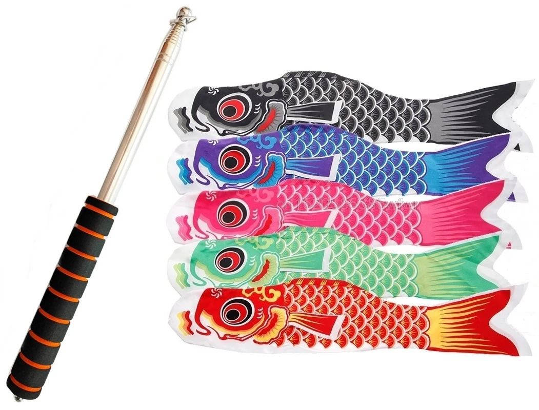 4M Black Koi Nobori NYLON Carp Windsock Fish Kite Made in Japan Japanese 156" 