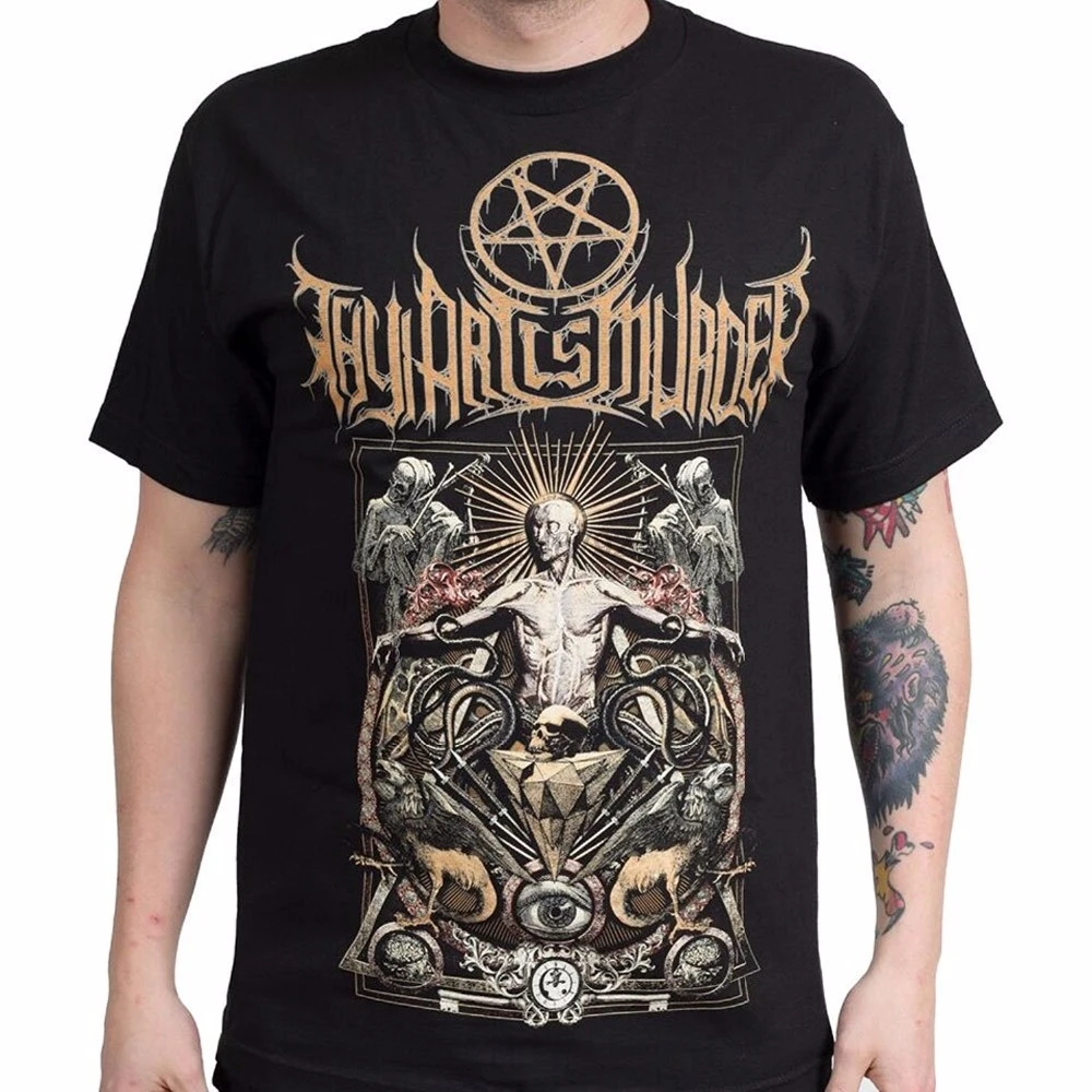 Веселые футболки компрессионная Футболка с принтом Thy Art Is Murder mentrial Seis черные