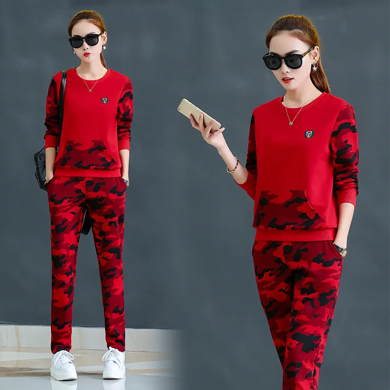 

Autumn Camouflage Tracksuit Women Two Piece Set Casual Sportswear Long Sleeve Sweatshirt And Pants Female Jogger 2pcs Sweat Suit
