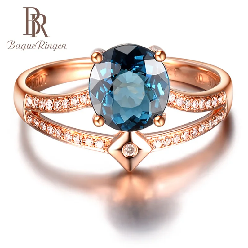 Bague Ringen 100% real 925 silver ring with round sapphire gemstone silver jewelry female Party Anniversary Gifts Valentine Bague Ringen 100% real 925 silver ring with round sapphire gemstone silver jewelry female Party Anniversary Gifts Valentine