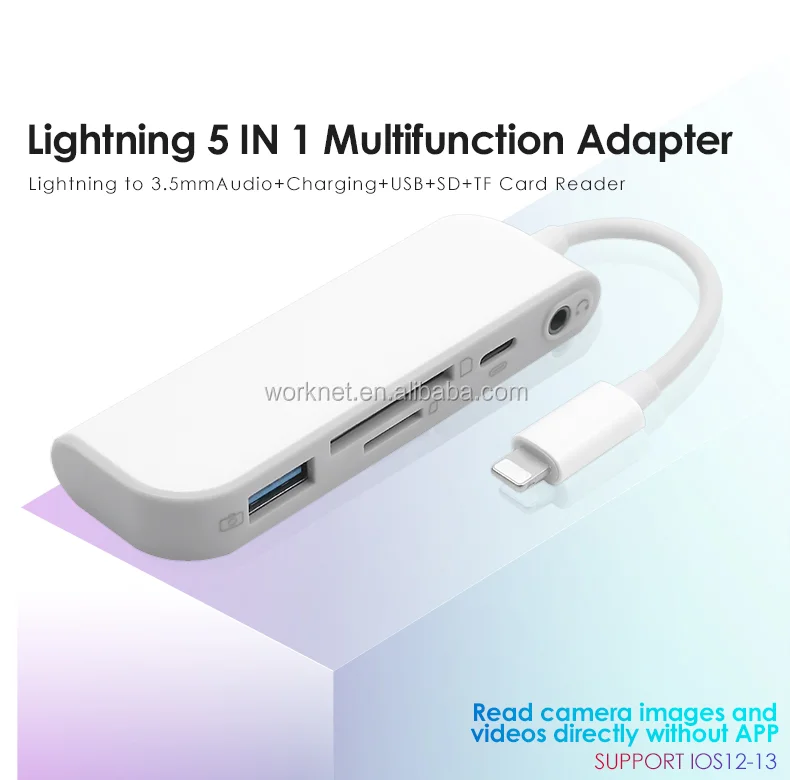 Адаптер Lightning для SD TF многокардридер для Iphone X XR XS MAX PLUS 3,5 мм аудио USB для камеры все в 1 конвертер