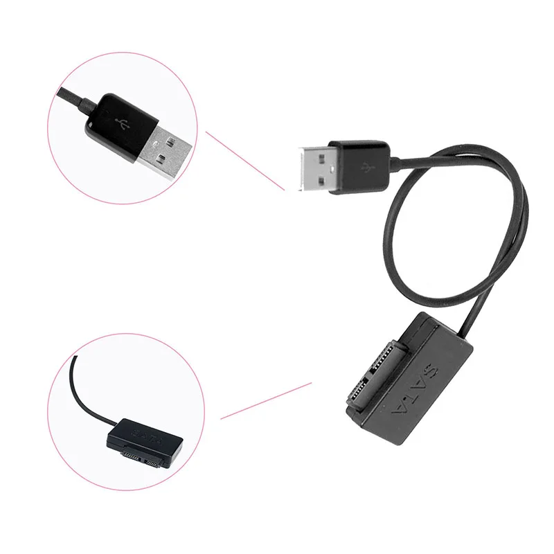 Slimline SATA к USB 2,0 кабель-адаптер для компьютера dvd-адаптер последовательный ATA 7+ 15 22pin штекер к тонкий 7+ 6 13pin Женский адаптер