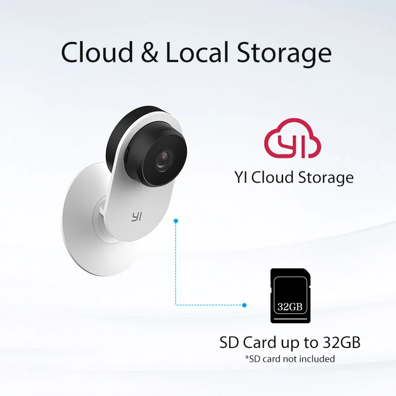 Wi-Fi Камера YI Home 3 | Разрешение 1080P Full HD | Онлайн доступ 24/7 | Детектор аномального звука | Обнаружение человека | Таймер Питания вкл/выкл | ИК ночное видение | Двусторонняя аудиосвязь | Облачное хранилище