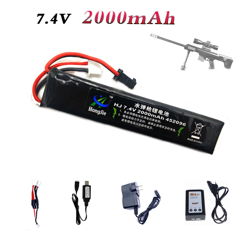 Lipo батарея 2S 7 4 V 2000mAh для водяного пистолета страйкбол пистолет RC автомобиль