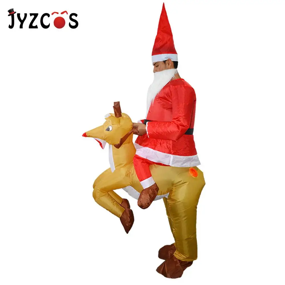 JYZCOS карнавальный костюм Санта Клауса, Рождественский надувной костюм, забавное праздничное платье, костюм на Хэллоуин, карнавальный костюм для взрослых