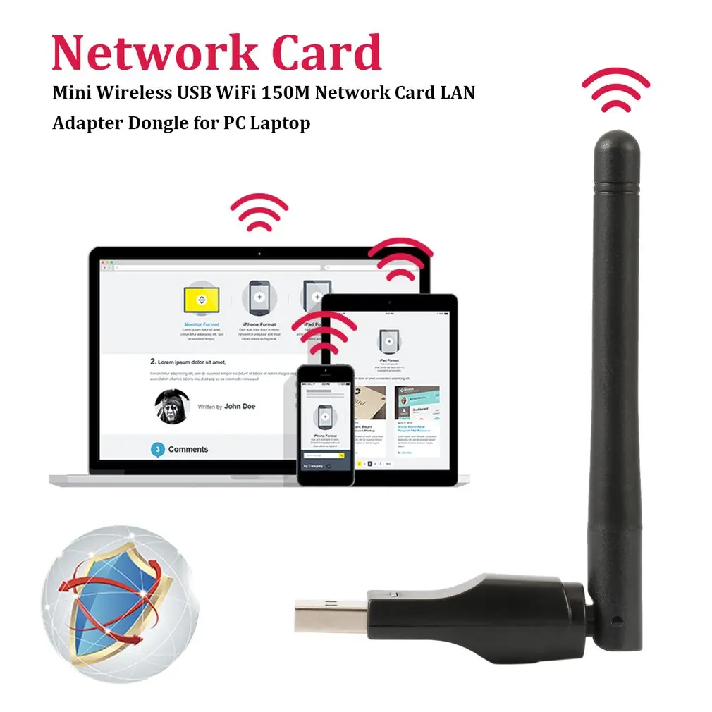 Мини USB 2,0 Wifi адаптер 150 Мбит/с беспроводной адаптер 802,11 b/g/n сетевая карта Wi-Fi приемник для Mac для ПК ноутбука