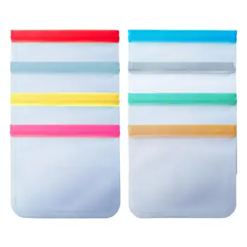 

1PCS Silicone Reusable Zip Lock Top Leakproof Containers Kids Lunch Snacks /Sandwich/ Freezing Freezer Food bags Kitchen Storage