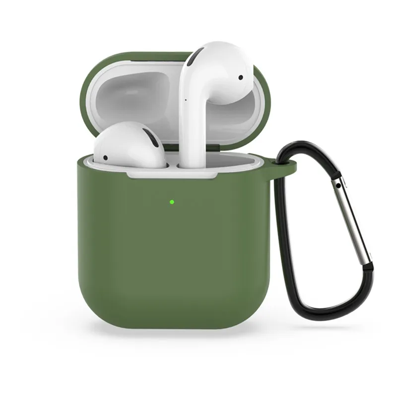 green Роскошный светящийся чехол для Airpods 2 1 чехол мягкий чехол для наушников Защитный чехол для Apple airpod air pods 2 Funda Naushnik - Цвет: green