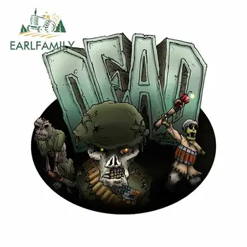 

EARLFAMILY 13cm x 12.2cm for Skeleton of Dead Soldier Car Stickers Refrigerator Anime Decal Personality Cartoon Vinyl Car Wrap