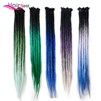 

Hair Nest Pink Ombre Handmade Dreadlocks Crochet Hair Extensions Low Temperature Fiber Crochet Braids Synthetic Hair 40g/pack