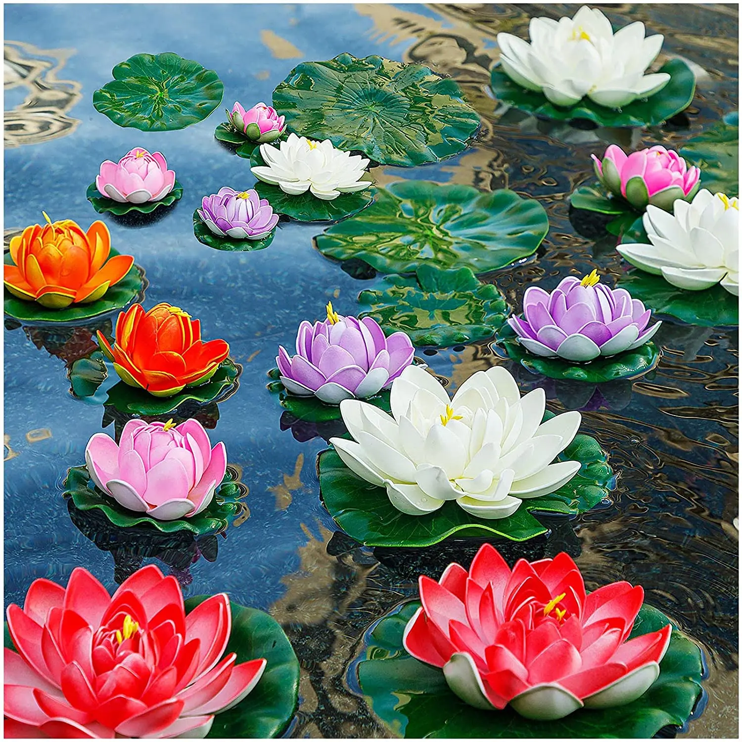 5PCS Pond Leaves Artificial Lotus Foliage Imitation Lily Leaf Pool garden 